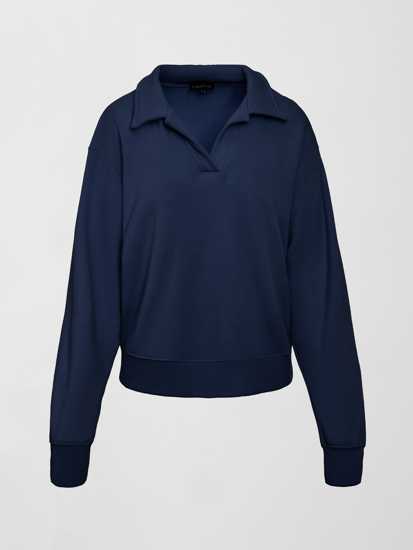 Carbon38 | Johnny Collar Sweatshirt in French Terry - Navy Blazer