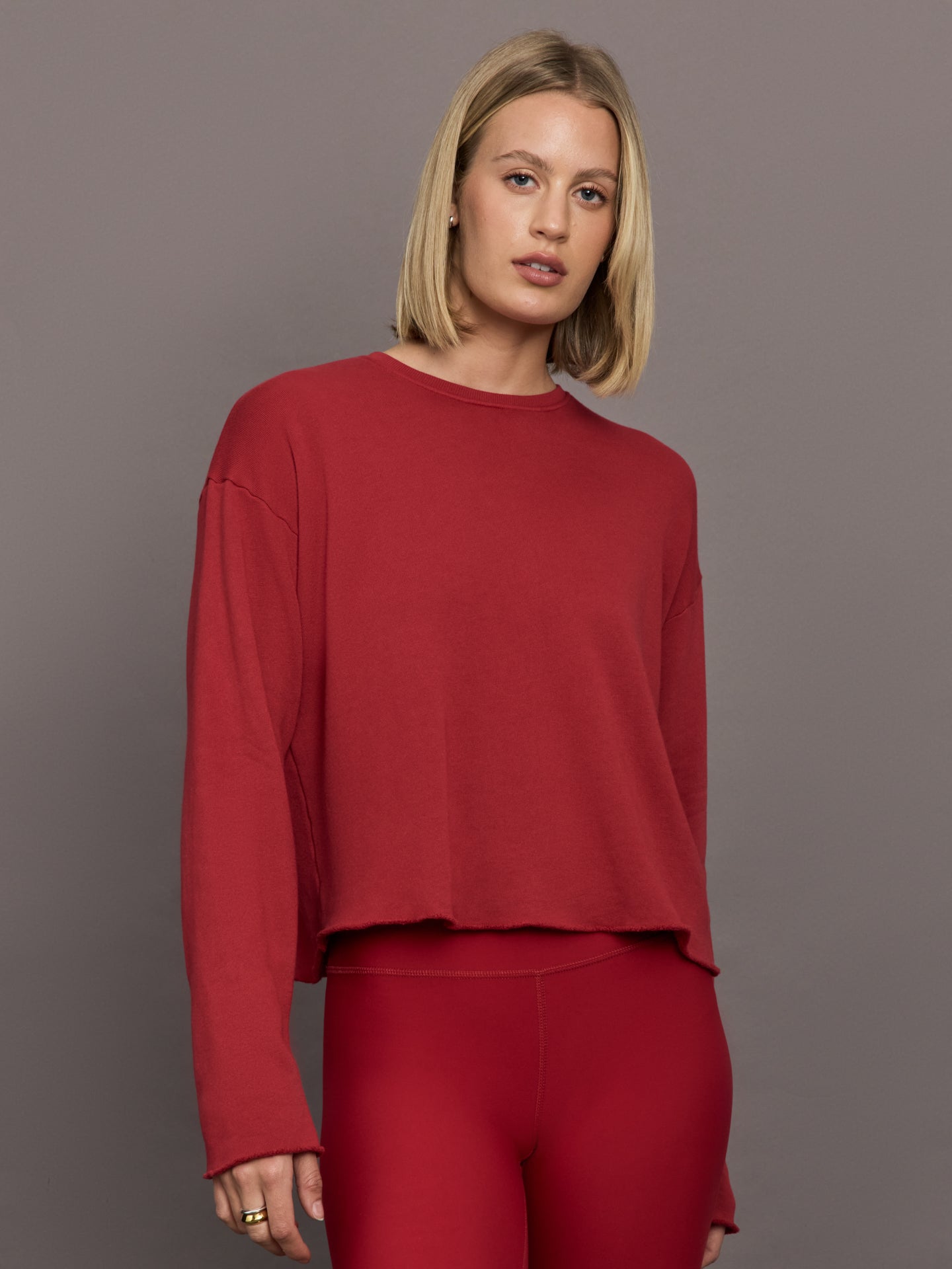 Carbon38 | Crew Neck Sweatshirt in French Terry - Cherry Red