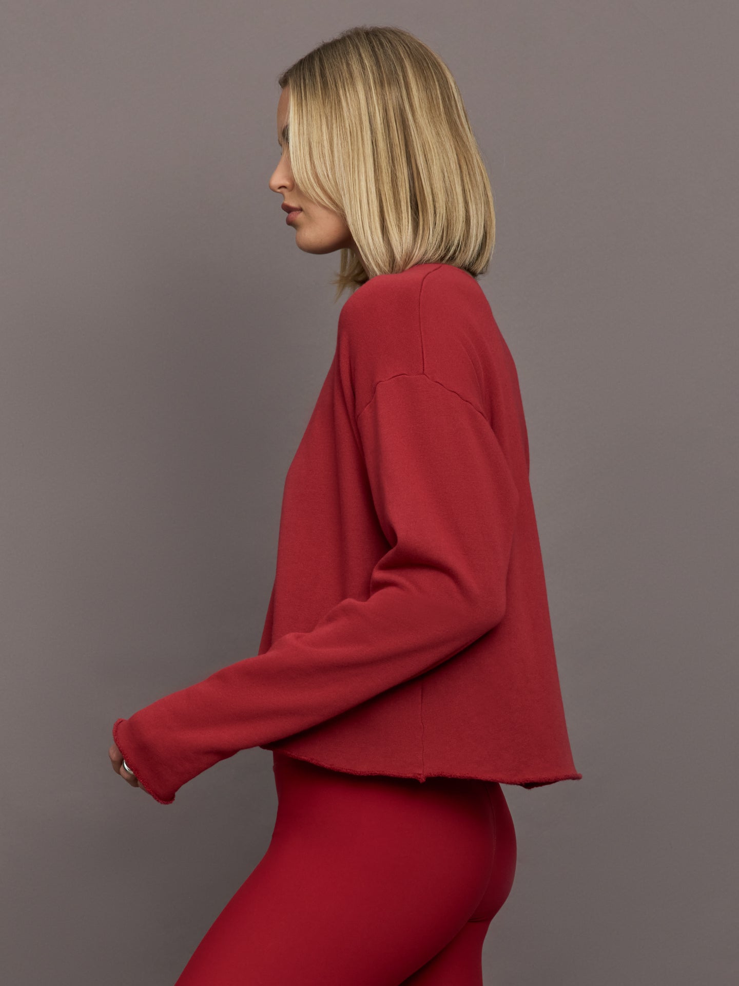Carbon38 | Crew Neck Sweatshirt in French Terry - Cherry Red