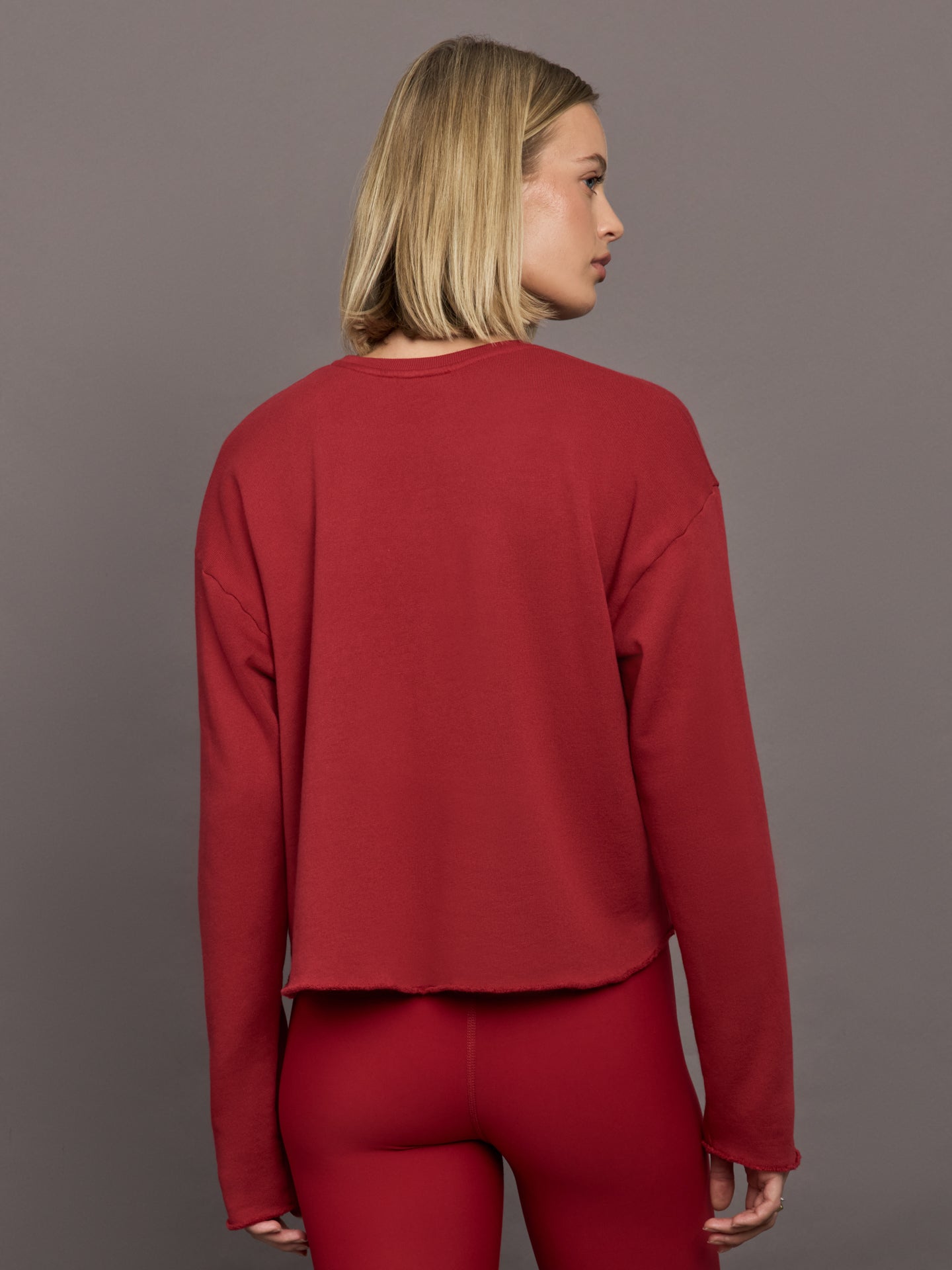 Carbon38 | Crew Neck Sweatshirt in French Terry - Cherry Red