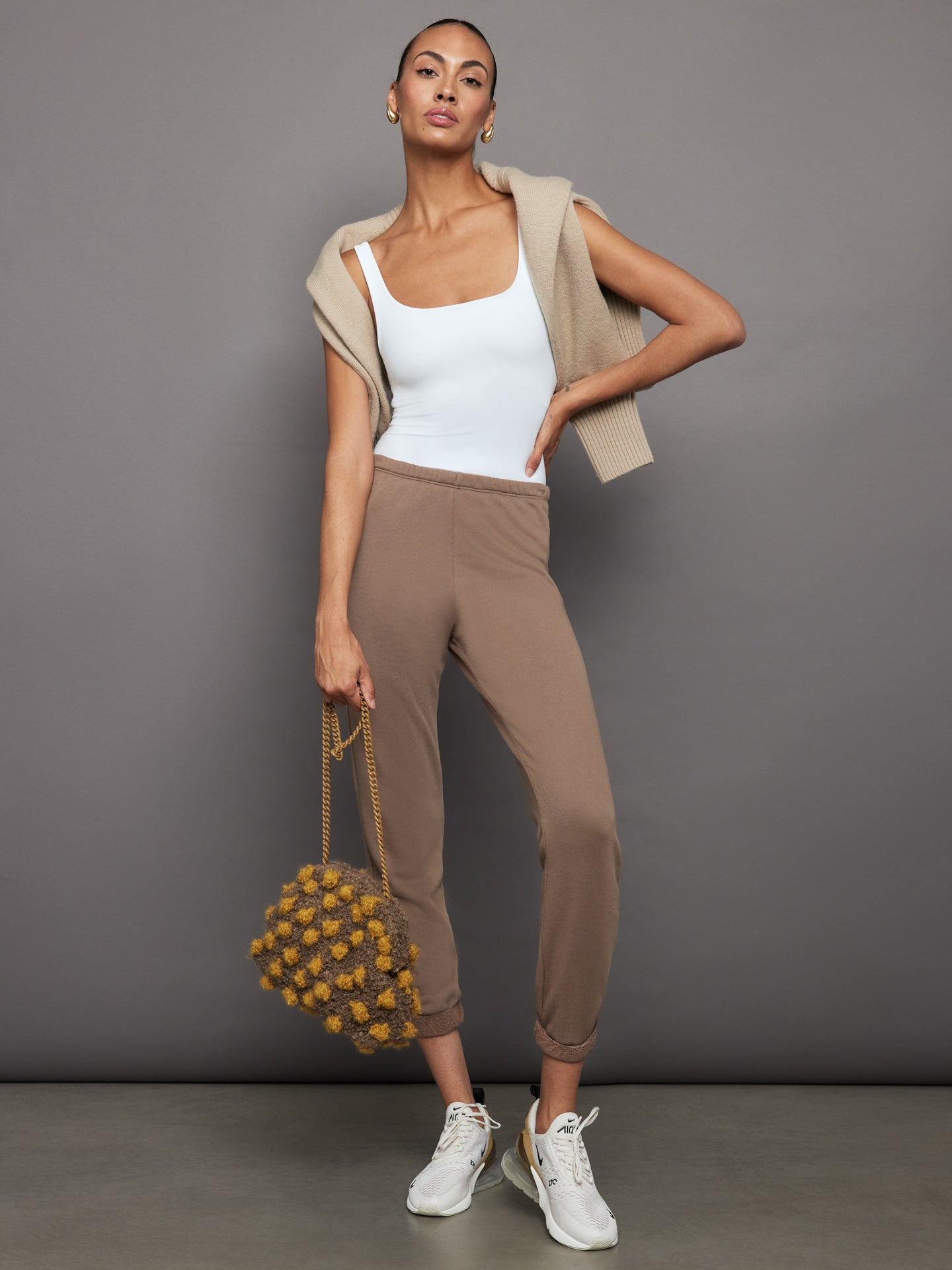 Carbon38 | Wide Scoop Bra Tank in Melt - White