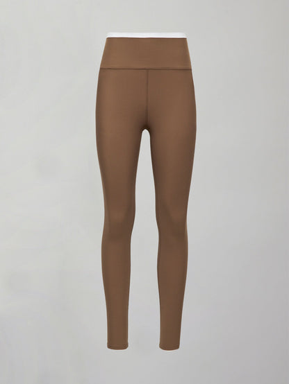 Carbon38 | Contrast Waistband Legging in Melt - Caribou/ White