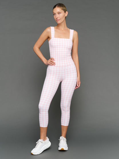Carbon38 | Gingham Square Neck Tank in Melt - Pink Gingham