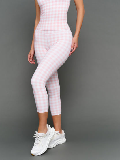 Carbon38 | Gingham Capri in Melt - Pink Gingham