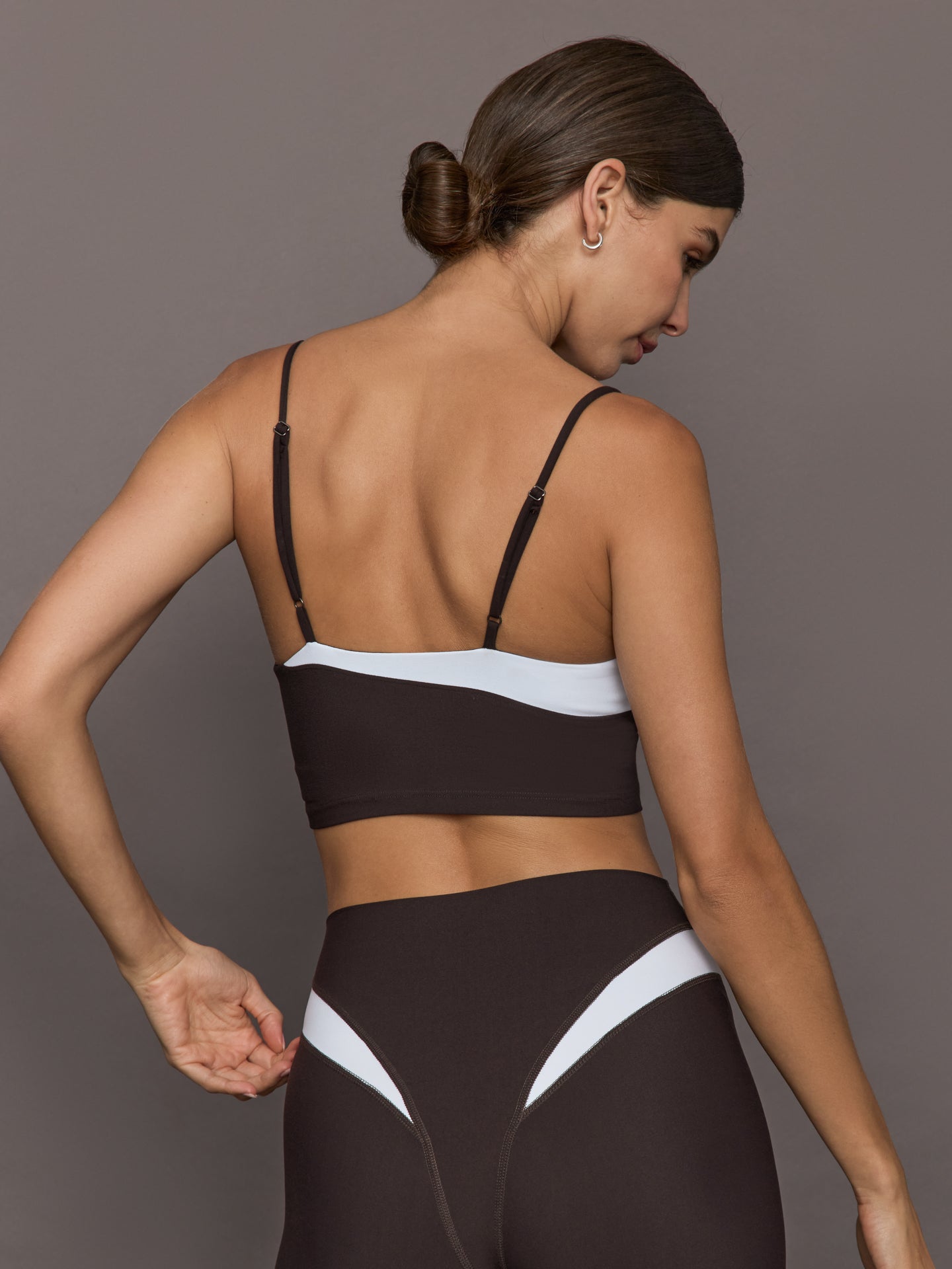 Carbon38 | Spliced Colorblock Bra in Melt - Chocolate Torte / White
