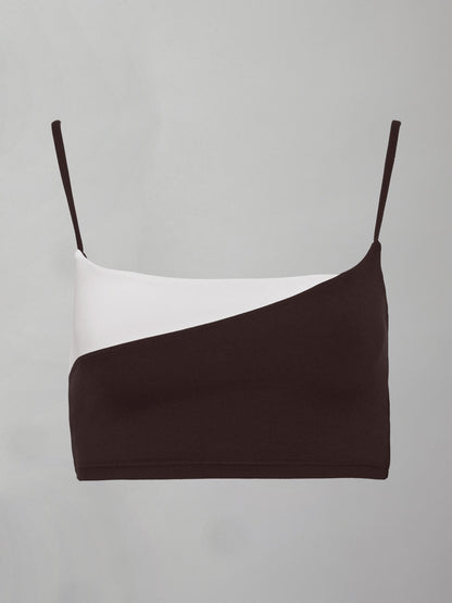 Carbon38 | Spliced Colorblock Bra in Melt - Chocolate Torte / White