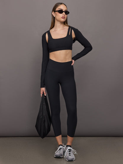 Carbon38 | Long Sleeve Active Shrug in Melt - Black