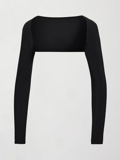 Carbon38 | Long Sleeve Active Shrug in Melt - Black