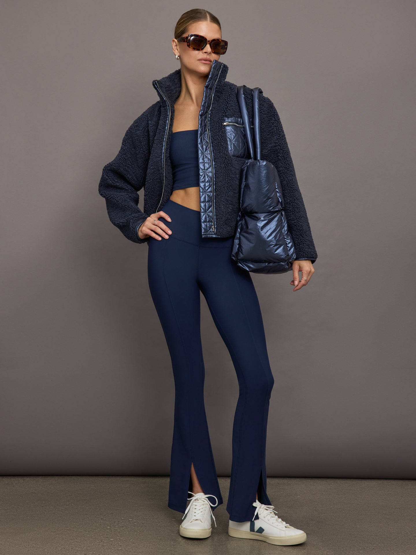 Carbon38 | Split Front Legging in Melt - Navy Blazer