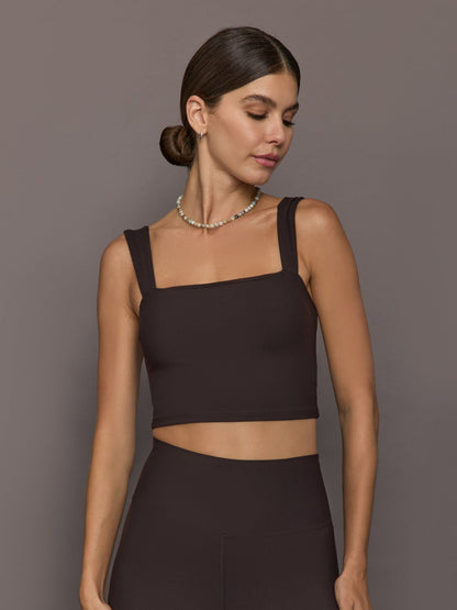 Carbon38 | Square Neck Bra in Melt - Chocolate Torte