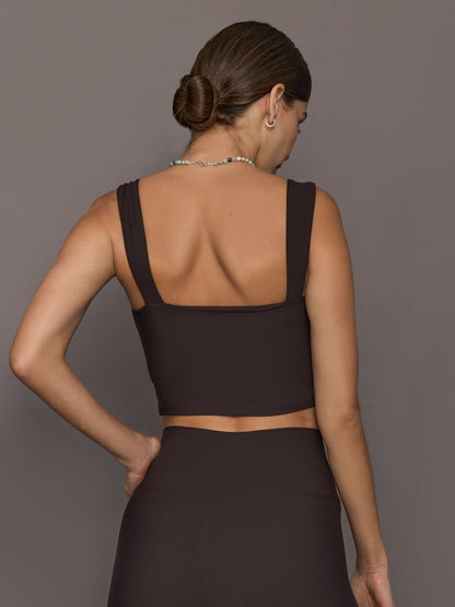 Carbon38 | Square Neck Bra in Melt - Chocolate Torte
