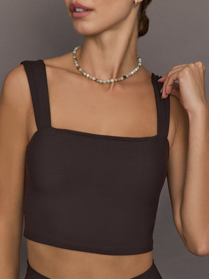 Carbon38 | Square Neck Bra in Melt - Chocolate Torte