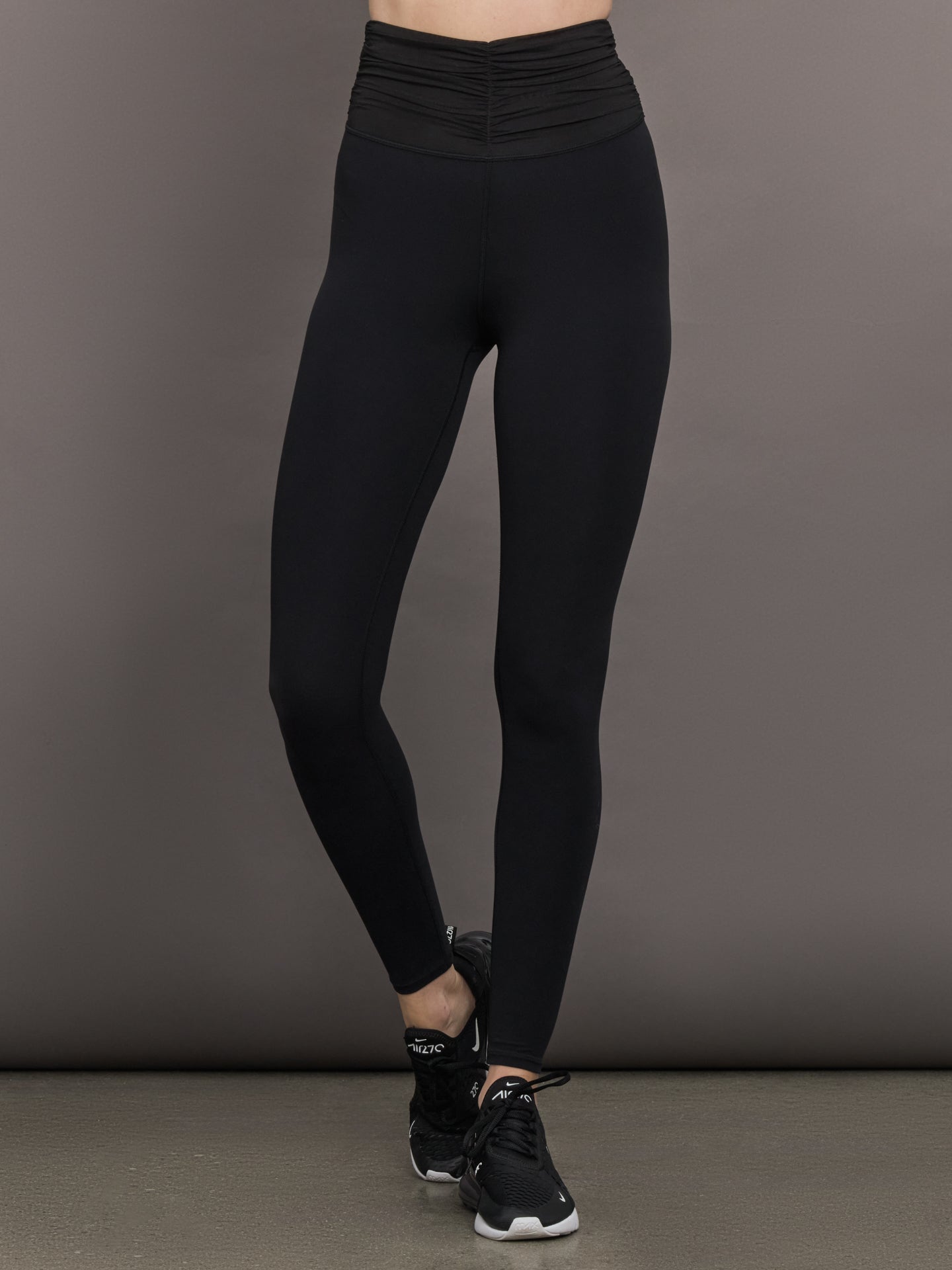 Carbon38 | Ruched Mesh Legging in Melt - Black