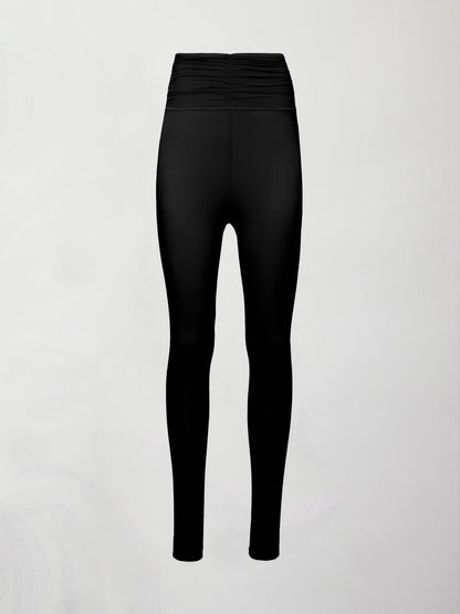 Carbon38 | Ruched Mesh Legging in Melt - Black