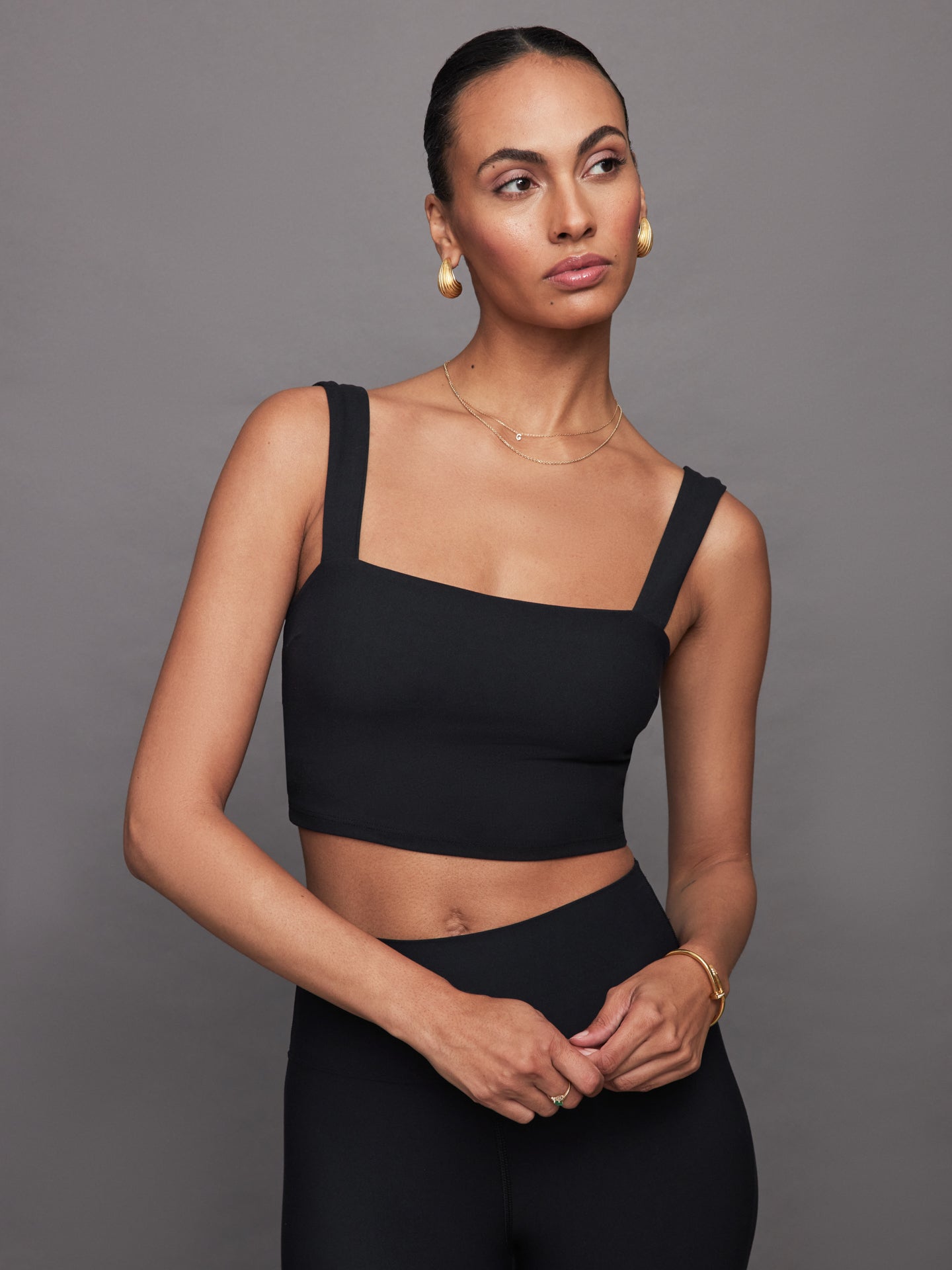 Carbon38 | Square Neck Bra Top in Melt - Black
