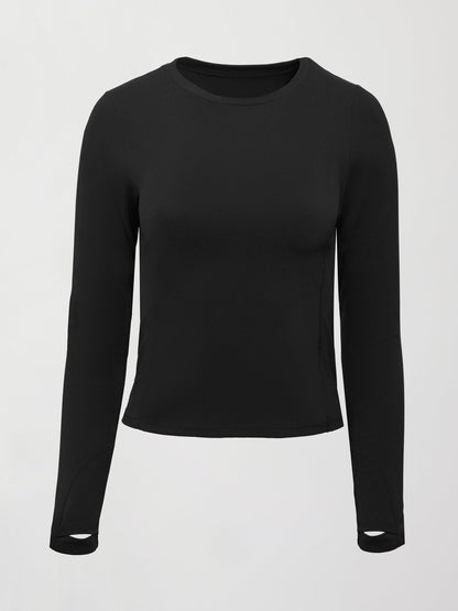 Carbon38 | Long Sleeve Crew Neck in Melt - Black