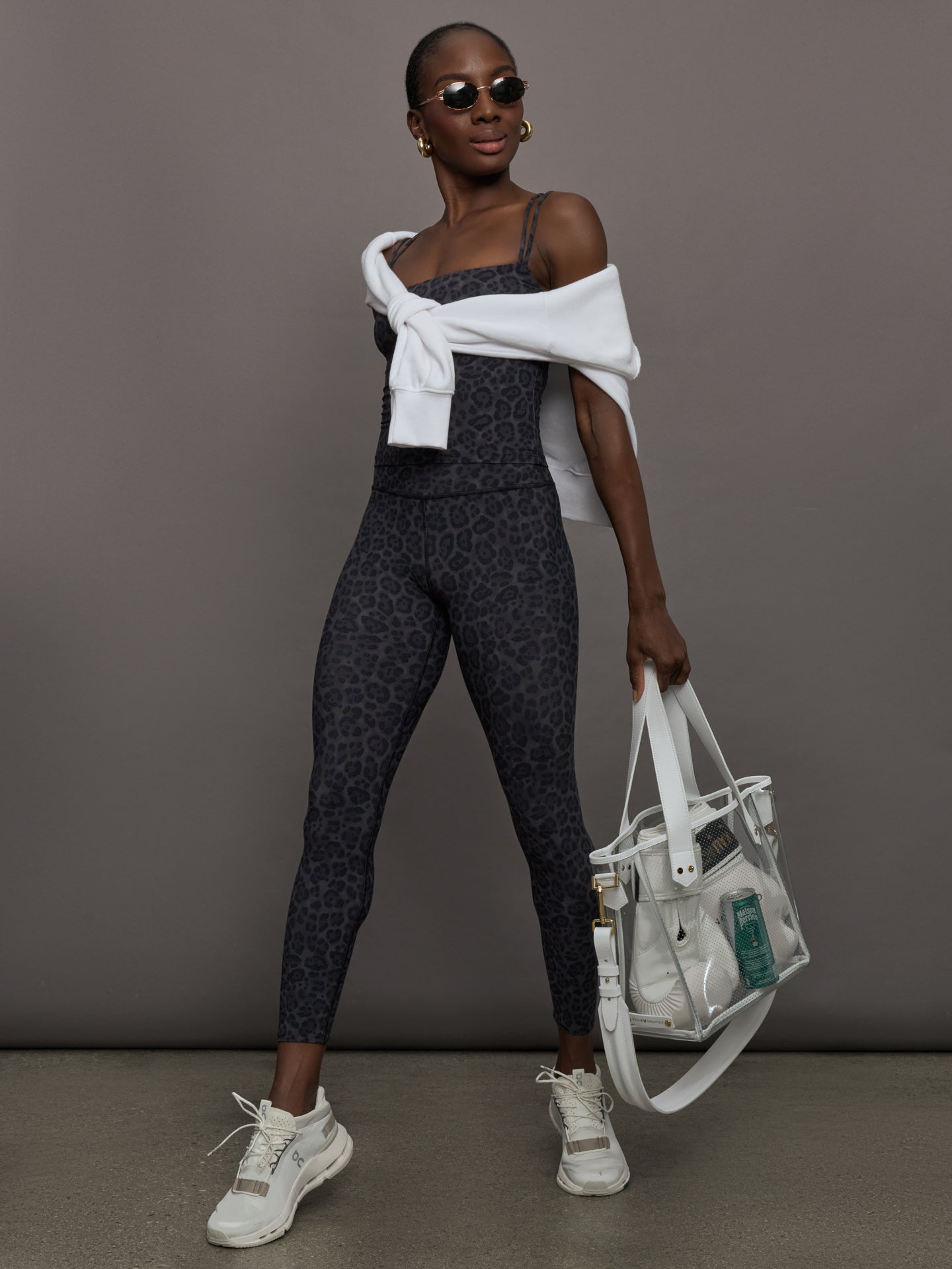 Carbon38 | Strappy Tank in Melt - Charcoal Leopard