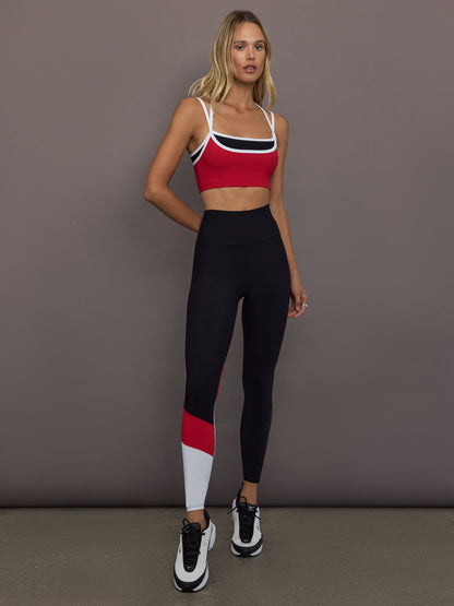 Carbon38 | Double Layered Bra in Melt - Black/Crimson/ White Binding