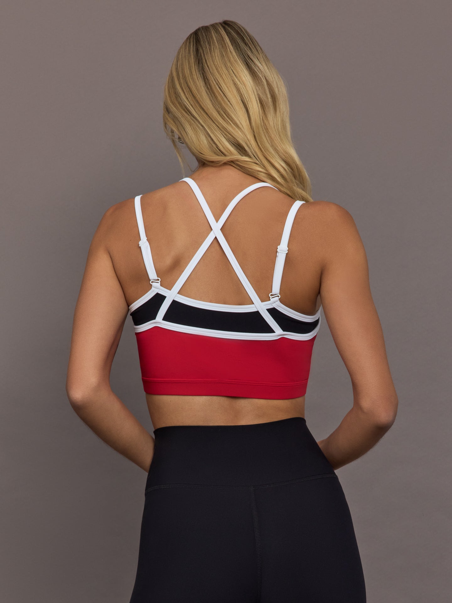 Carbon38 | Double Layered Bra in Melt - Black/Crimson/ White Binding
