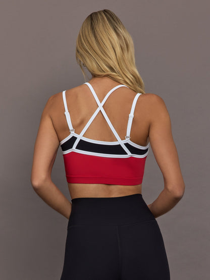 Carbon38 | Double Layered Bra in Melt - Black/Crimson/ White Binding
