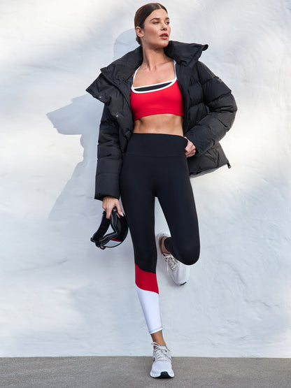 Carbon38 | Double Layered Bra in Melt - Black/Crimson/ White Binding