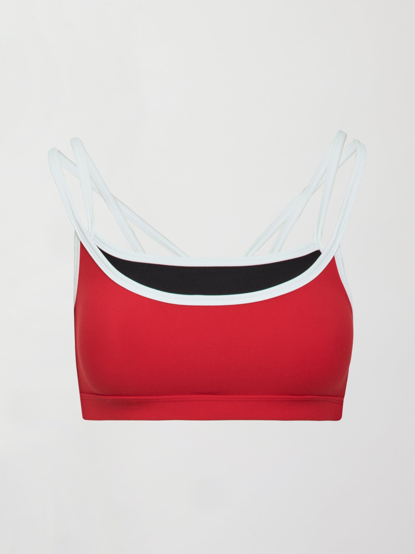 Carbon38 | Double Layered Bra in Melt - Black/Crimson/ White Binding
