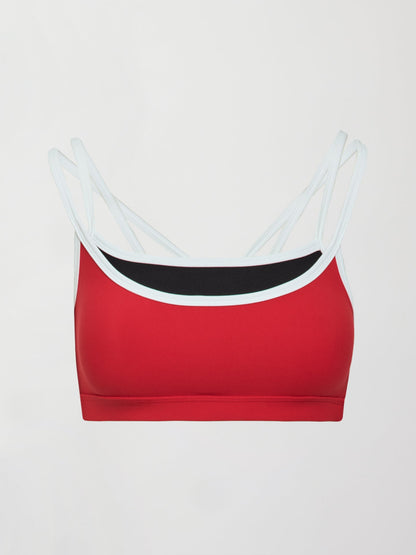 Carbon38 | Double Layered Bra in Melt - Black/Crimson/ White Binding