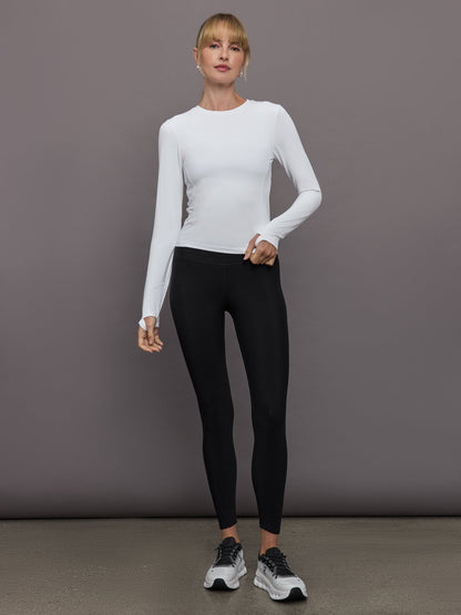 Carbon38 | Long Sleeve Crew Neck in Melt - White