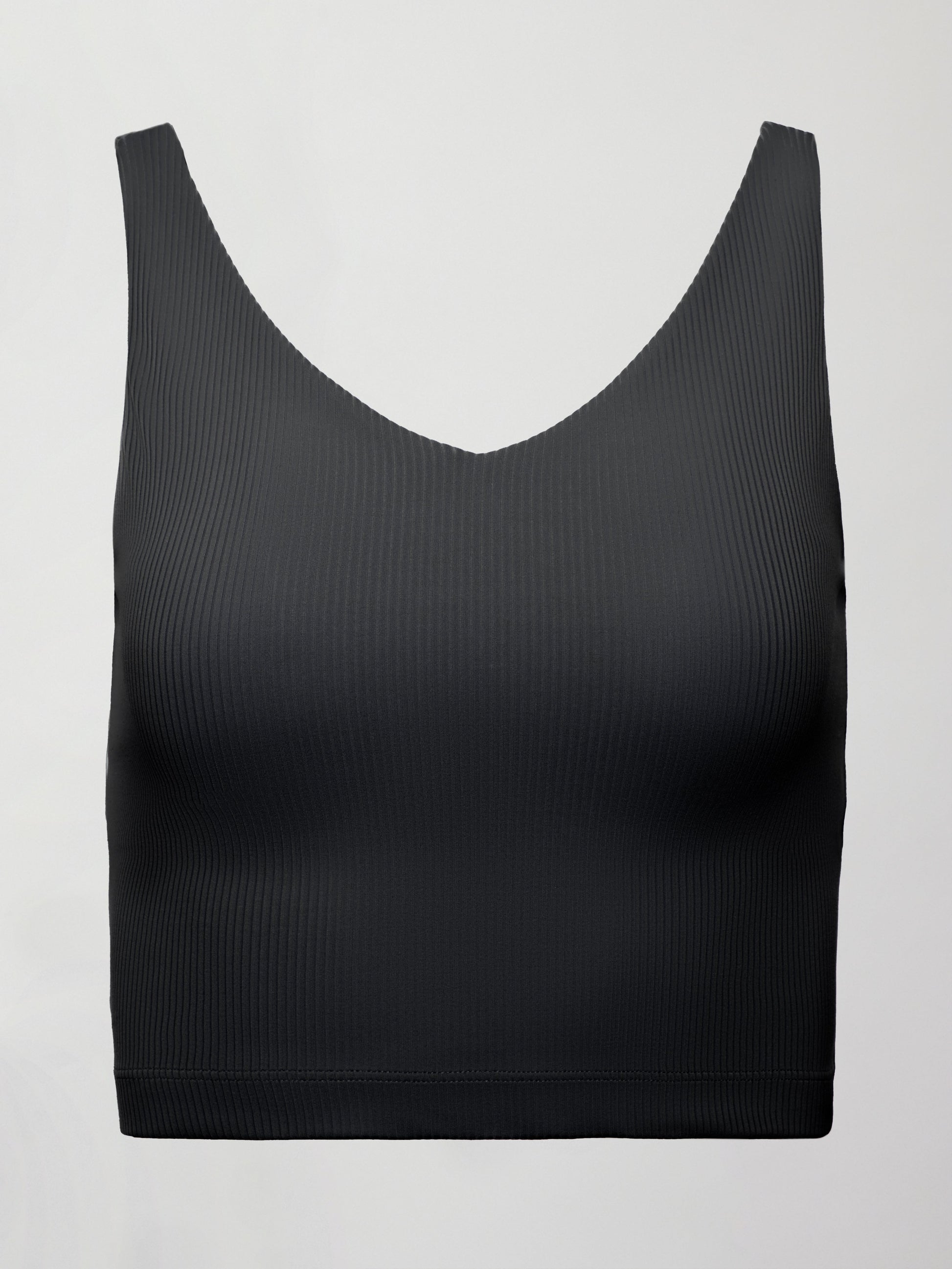 Carbon38 | V-Neck Tank in Ribbed Melt - Black