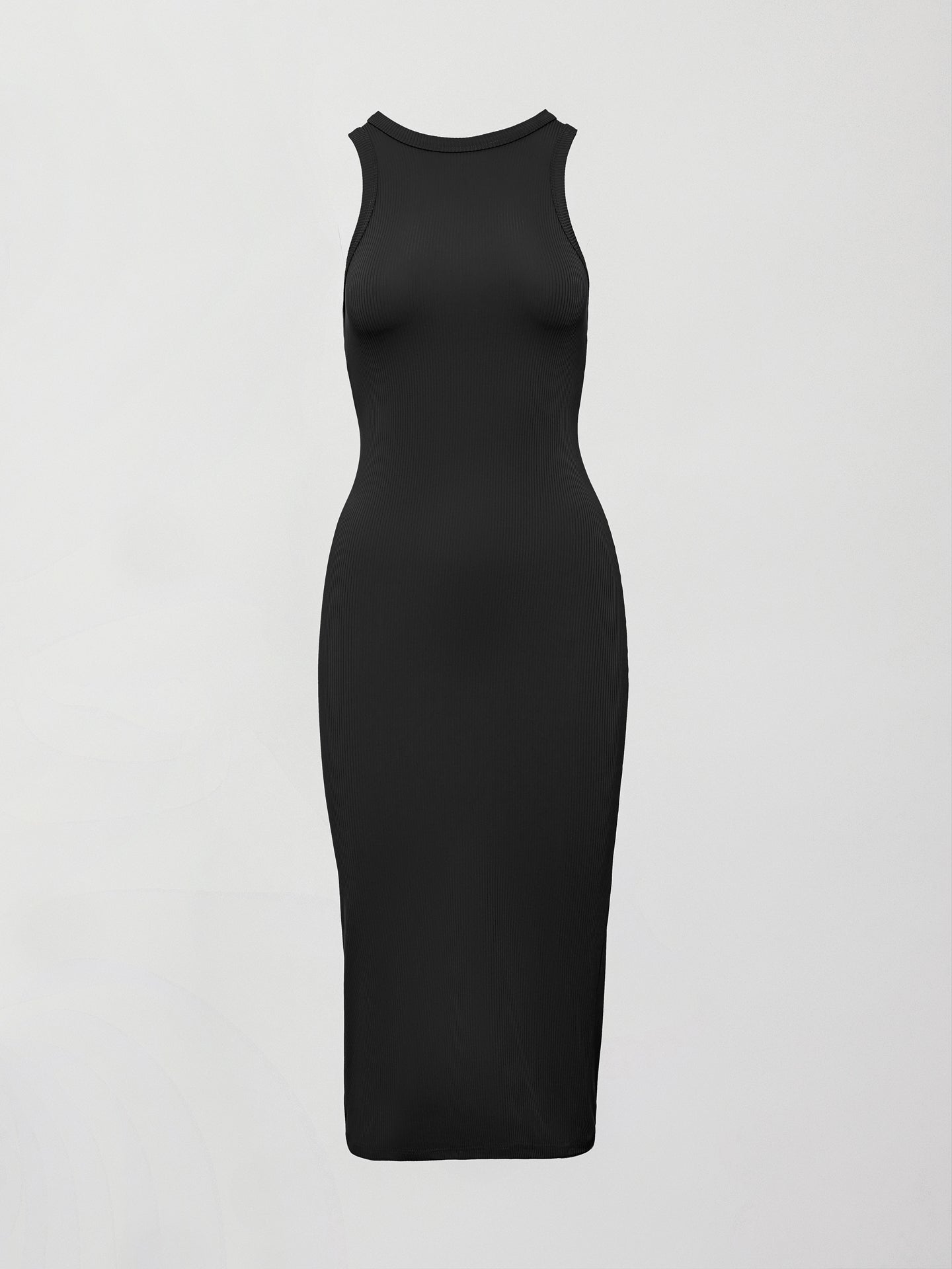 Carbon38 | High Neck Tank Dress in Ribbed Melt - Black