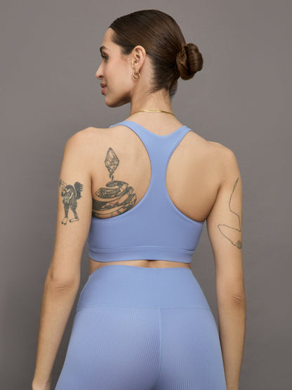 Carbon38 | Racerback Bra in Ribbed Melt - Hydrangea