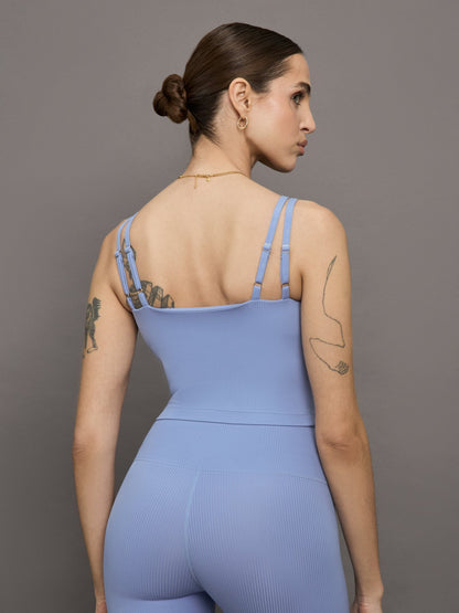Carbon38 | V-Neck Tank in Ribbed Melt - Hydrangea