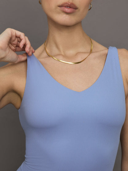 Carbon38 | V-Neck Tank in Ribbed Melt - Hydrangea