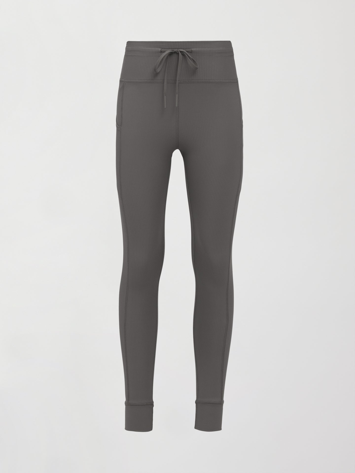 Carbon38 | High Rise Pocket Legging in Ribbed Melt - Steel Grey