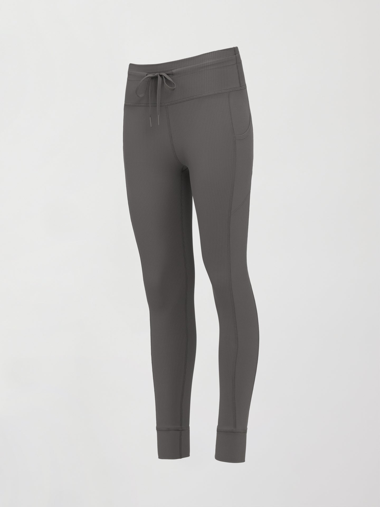 Carbon38 | High Rise Pocket Legging in Ribbed Melt - Steel Grey