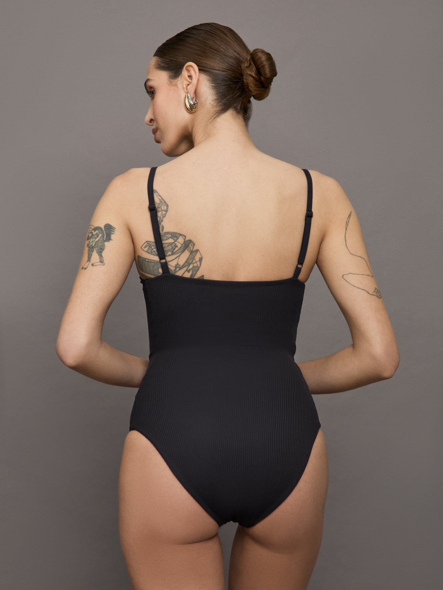 Carbon38 | Bodysuit in Ribbed Melt - Black