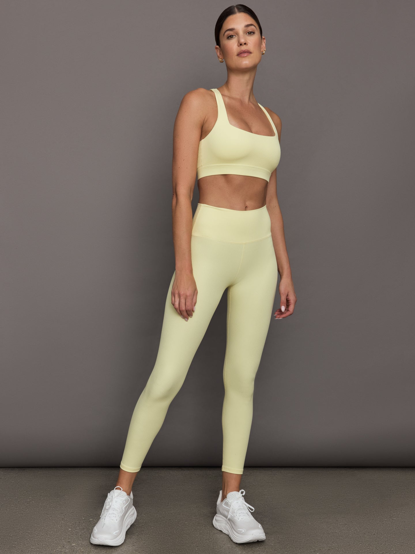 Carbon38 | Racerback Bra in Ribbed Melt - Pastel Yellow