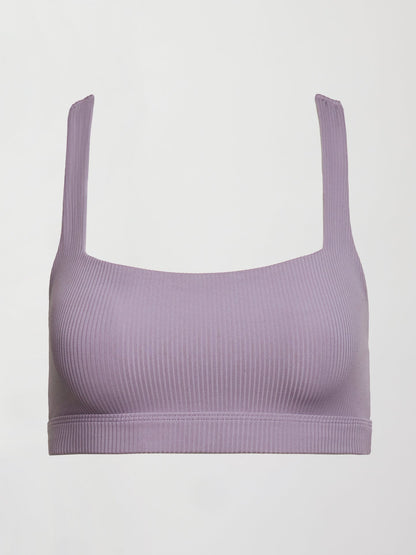 Carbon38 | Racerback Bra in Ribbed Melt - Lavender Grey