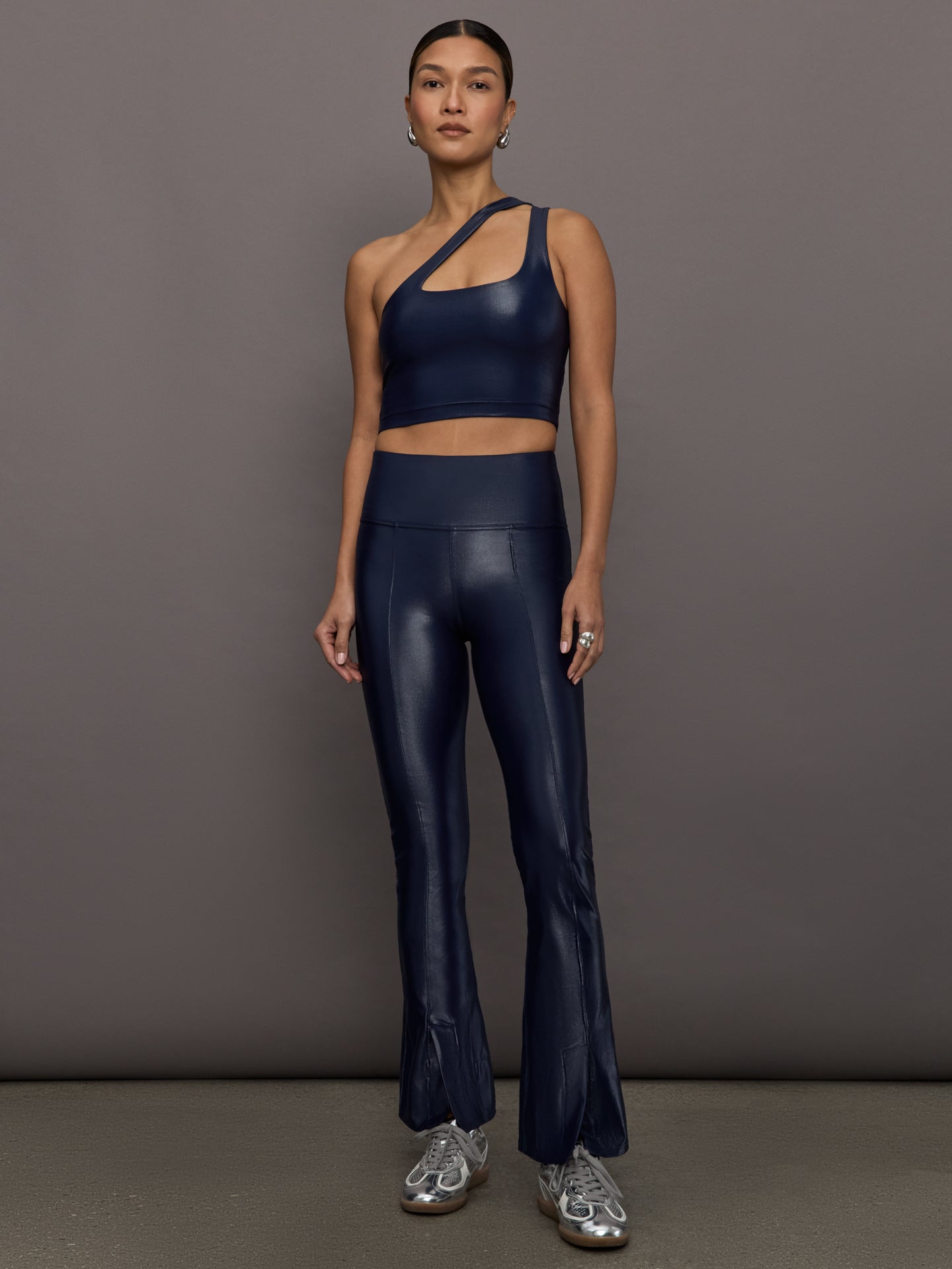 Carbon38 | One Shoulder Bra Top in Takara Shine - Navy Blazer