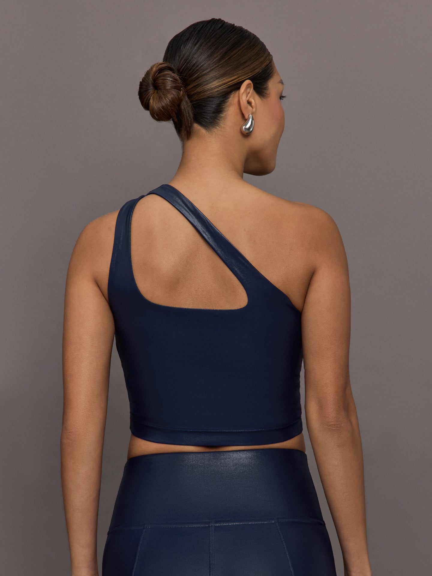 Carbon38 | One Shoulder Bra Top in Takara Shine - Navy Blazer