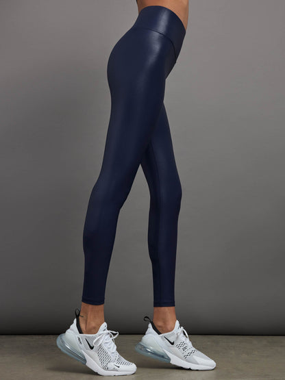 Carbon38 | High Rise Full-Length Legging in Takara Shine - Navy Blazer
