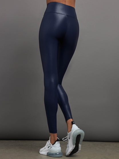Carbon38 | High Rise Full-Length Legging in Takara Shine - Navy Blazer