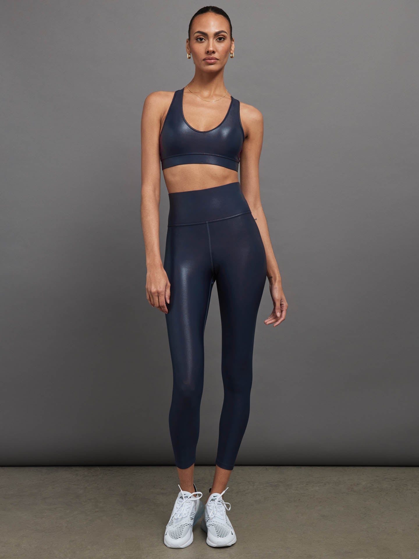 Carbon38 | High Rise 7/8 Legging in Takara Shine - Navy Blazer