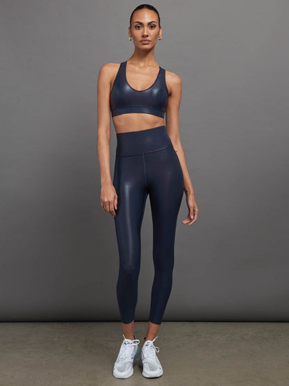 Carbon38 | High Rise 7/8 Legging in Takara Shine - Navy Blazer
