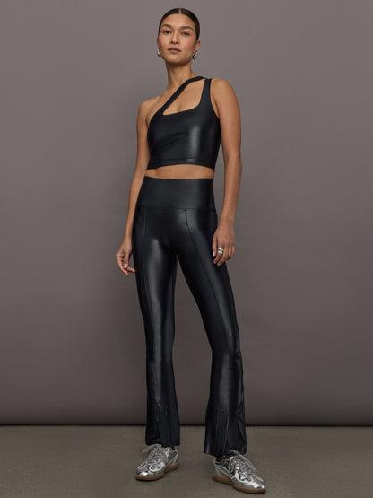 Carbon38 | One Shoulder Bra Top in Takara Shine - Black