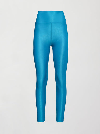 Carbon38 | High Rise 7/8 Legging in Croc Takara Shine - Enamel Blue