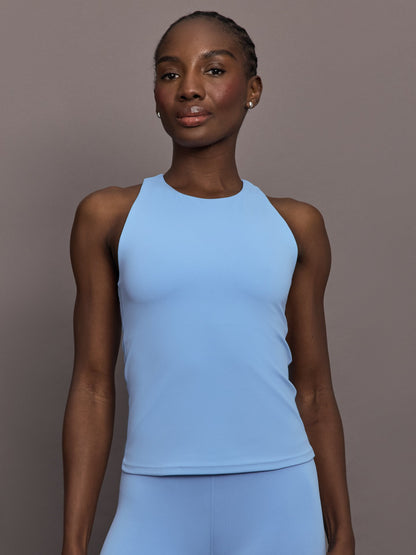 Carbon38 | Racer High Neck Active Tank in Diamond Compression - Serenity
