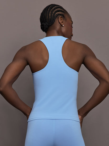 Carbon38 | Racer High Neck Active Tank in Diamond Compression - Serenity