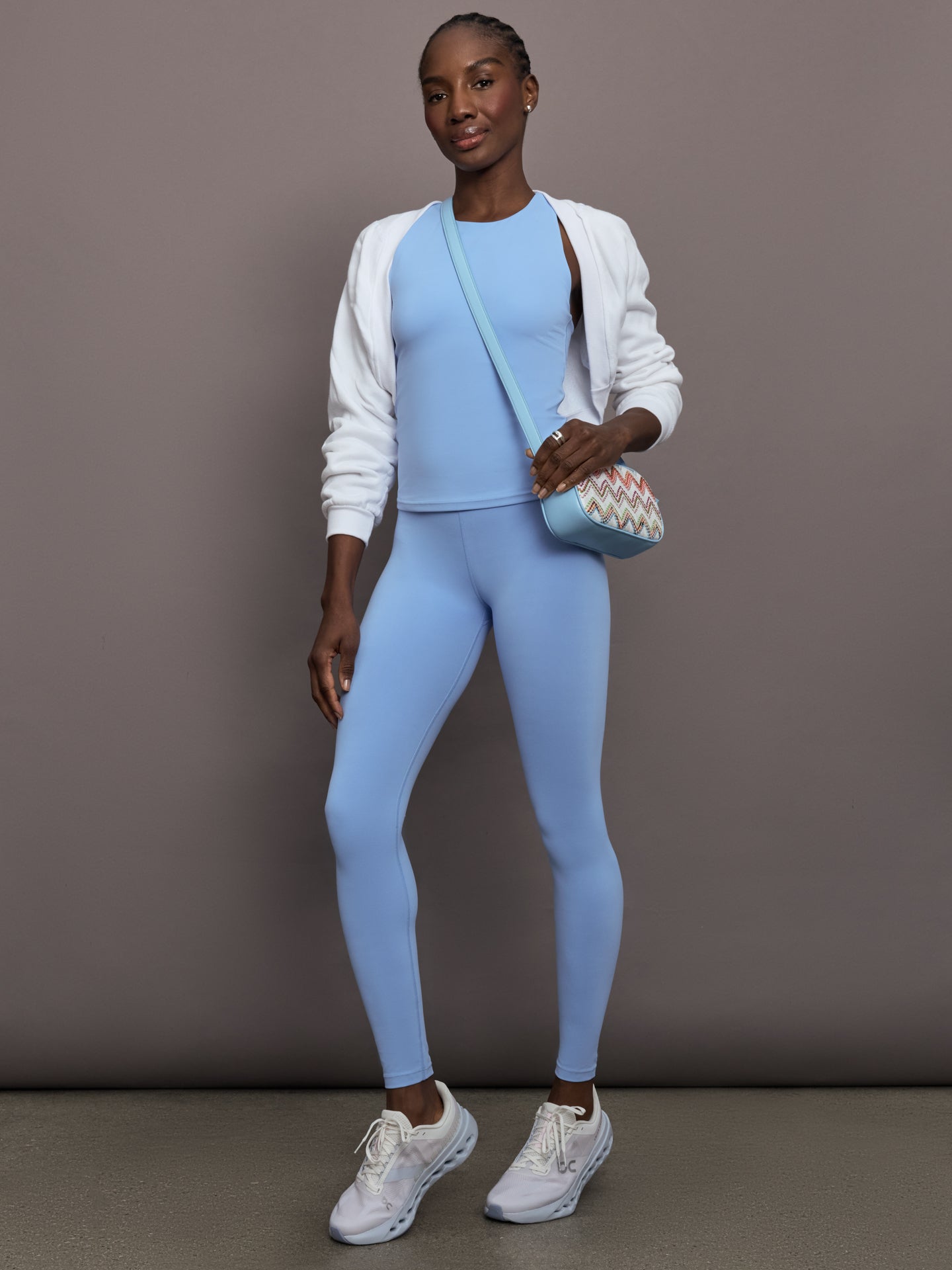 Carbon38 | Racer High Neck Active Tank in Diamond Compression - Serenity