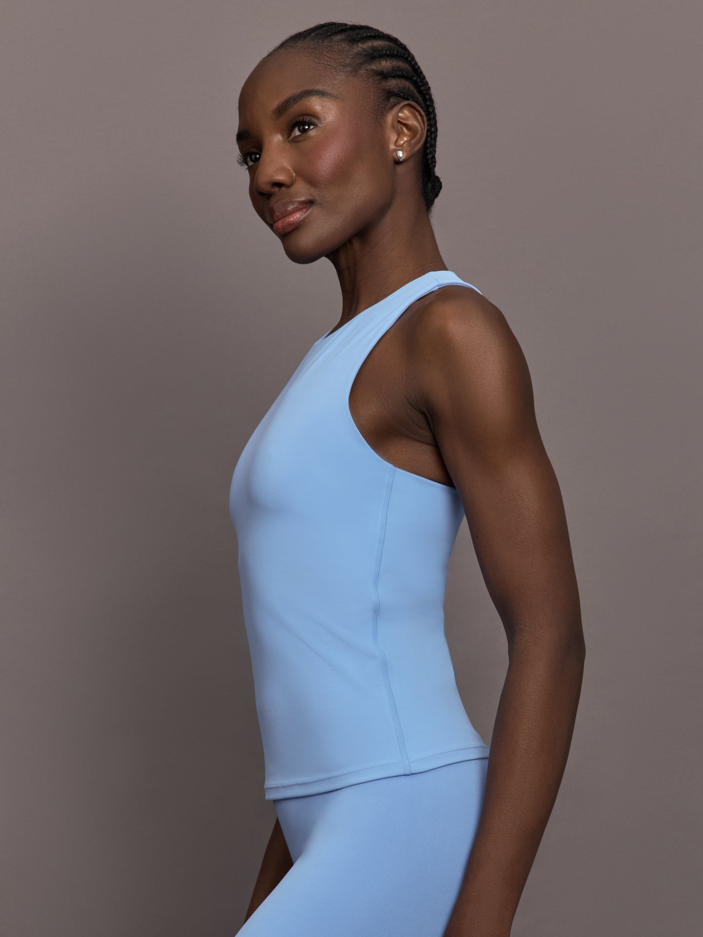 Carbon38 | Racer High Neck Active Tank in Diamond Compression - Serenity